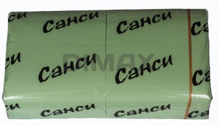 Салфетки "Папирус-Санси" 33*33 см зеленые 1-слойные 300л 